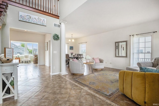 51405 Amesburry Way, Granger, IN 46530 - living room with decorative columns and baseboards