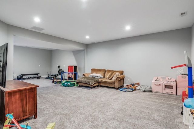 13606 Paperbark Trl, Fort Wayne, IN 46814 - playroom with carpet and recessed lighting