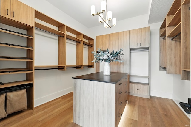 17807 Milazzo Cv, Huntertown, IN 46748 - spacious closet featuring light wood-type flooring and a chandelier