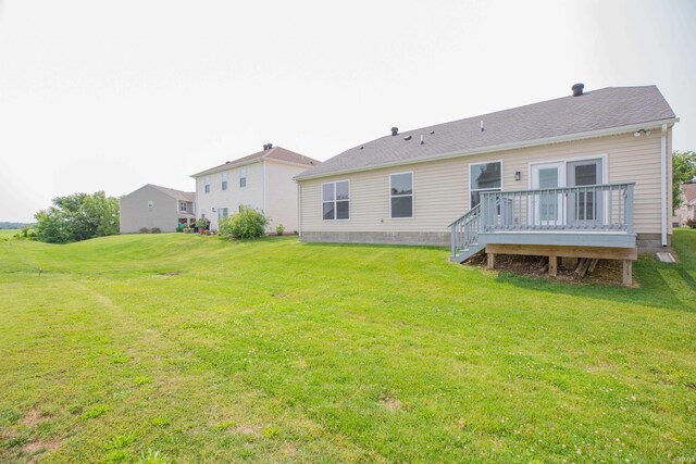 5110 Mustang Dr, Evansville, IN 47715 - back of house with a deck and a yard