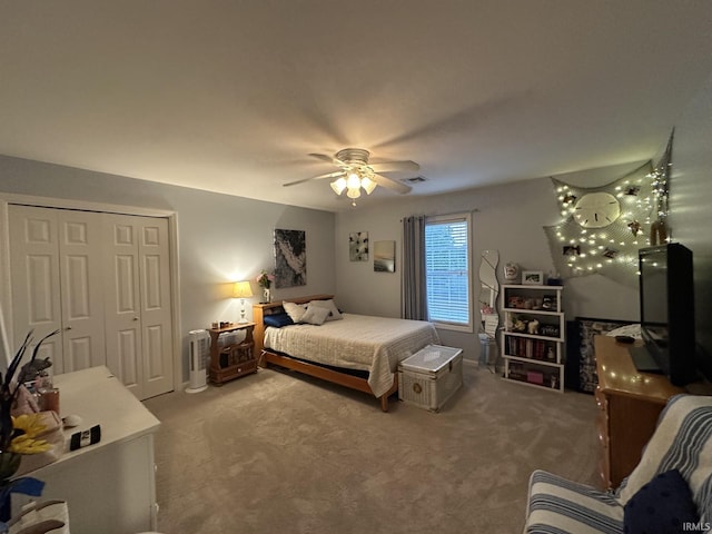 212 Alexandria Dr, Newburgh, IN 47630 - carpeted bedroom featuring ceiling fan and a closet