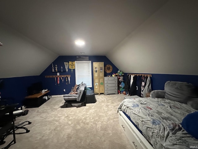 212 Alexandria Dr, Newburgh, IN 47630 - bedroom featuring carpet flooring and vaulted ceiling