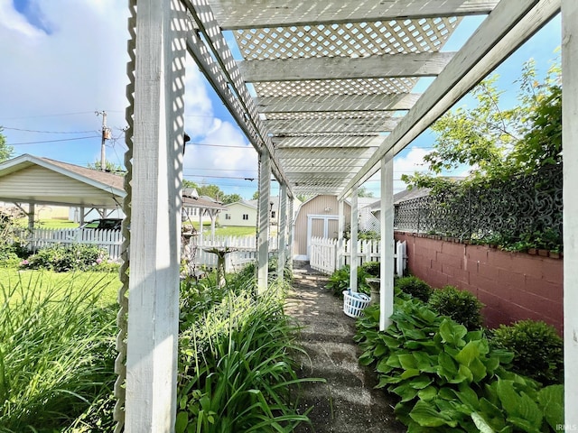 1405 19th St, Bedford, IN 47421 - fenced backyard featuring a pergola