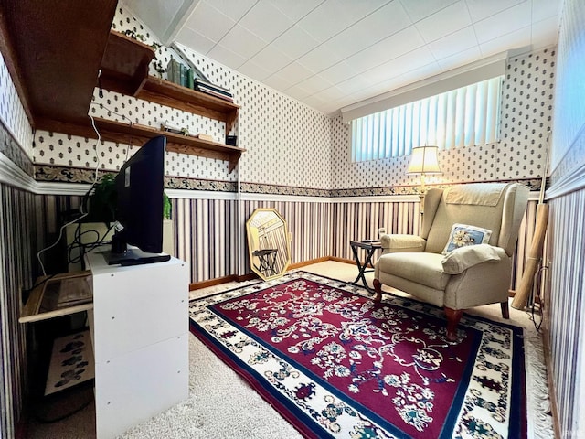 1405 19th St, Bedford, IN 47421 - living area with wallpapered walls