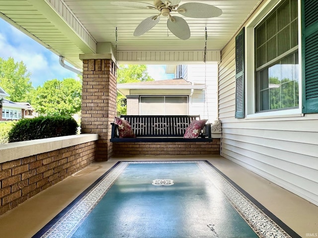 1405 19th St, Bedford, IN 47421 - view of swimming pool featuring a ceiling fan