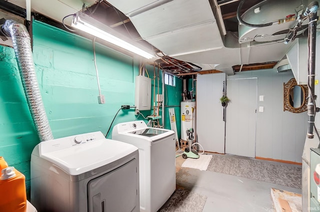 1920 Kenwood Ave, Fort Wayne, IN 46805 - laundry area with washing machine and dryer, water heater, and electric panel