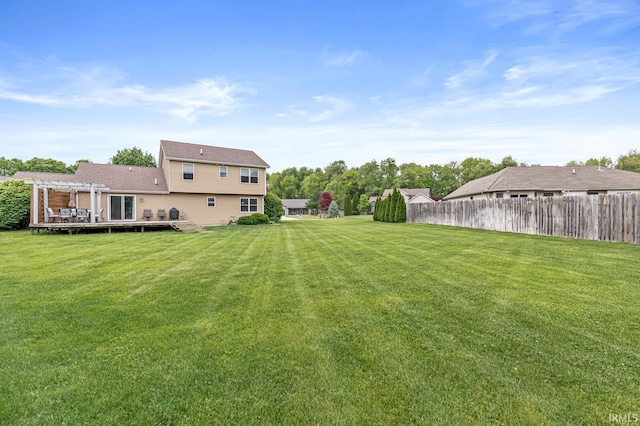 54062 Stonebridge Dr, Elkhart, IN 46514 - view of yard featuring a deck and a pergola