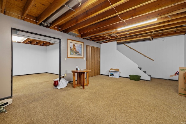 6008 Hinsdale Ln, Fort Wayne, IN 46835 - finished below grade area featuring carpet floors and stairway