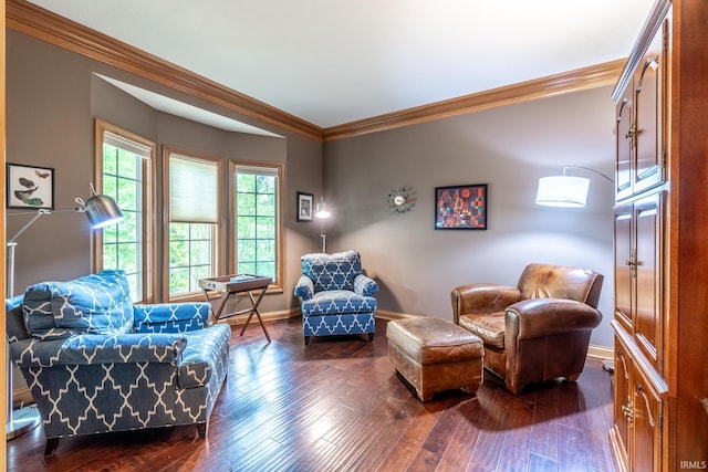 8505 Crenshaw Ct, Fort Wayne, IN 46835 - living area featuring crown molding, hardwood / wood-style floors, and baseboards