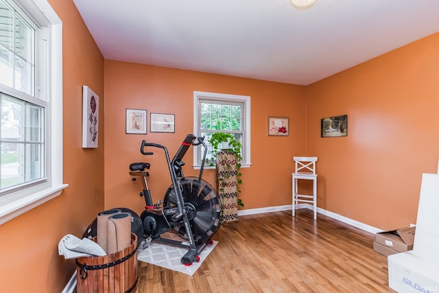 3400 W Petty Rd, Muncie, IN 47304 - workout room with light wood-style floors and baseboards