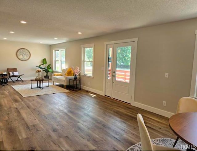 5317 Stellhorn Rd, Fort Wayne, IN 46815 - foyer featuring recessed lighting, baseboards, wood finished floors, and a textured ceiling