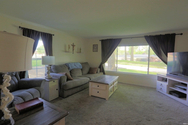 482 E Jefferson St, Andrews, IN 46702 - living area with light carpet and ornamental molding