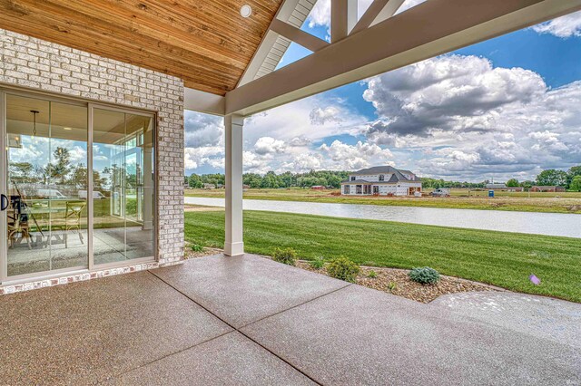 2909 Lake Dr, Newburgh, IN 47630 - view of patio / terrace featuring a water view