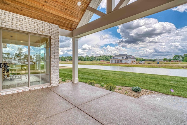 2909 Lake Dr, Newburgh, IN 47630 - view of patio / terrace featuring a water view