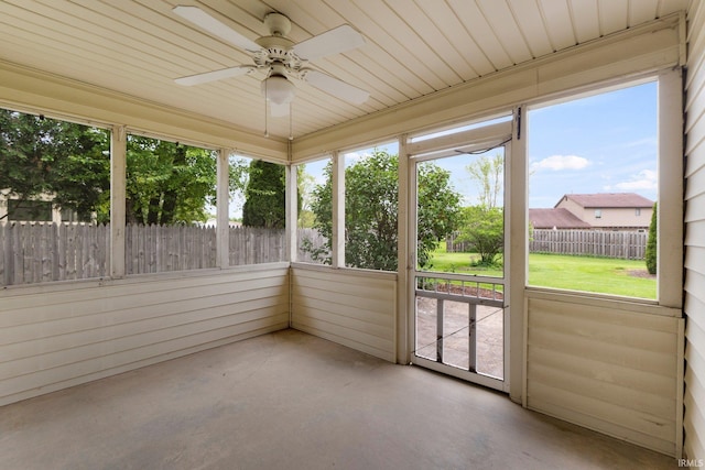 2223 Old Auburn Cv, Fort Wayne, IN 46845 - unfurnished sunroom featuring ceiling fan