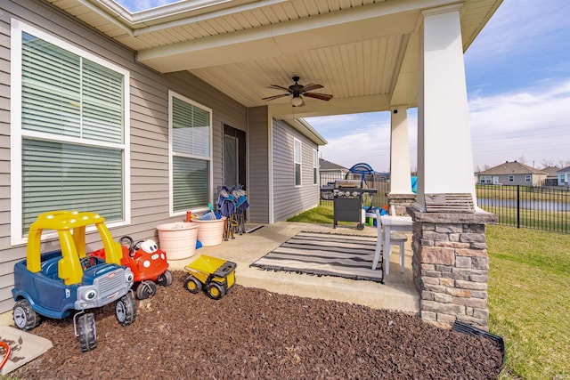 4755 Eastwick Dr, Newburgh, IN 47630 - view of patio featuring ceiling fan