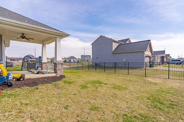 4755 Eastwick Dr, Newburgh, IN 47630 - view of yard with ceiling fan and a garage