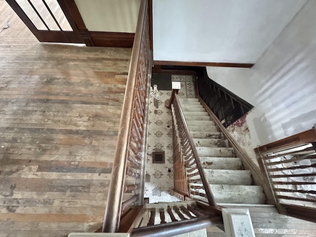 806 E Market St, Logansport, IN 46947 - stairway with hardwood / wood-style flooring
