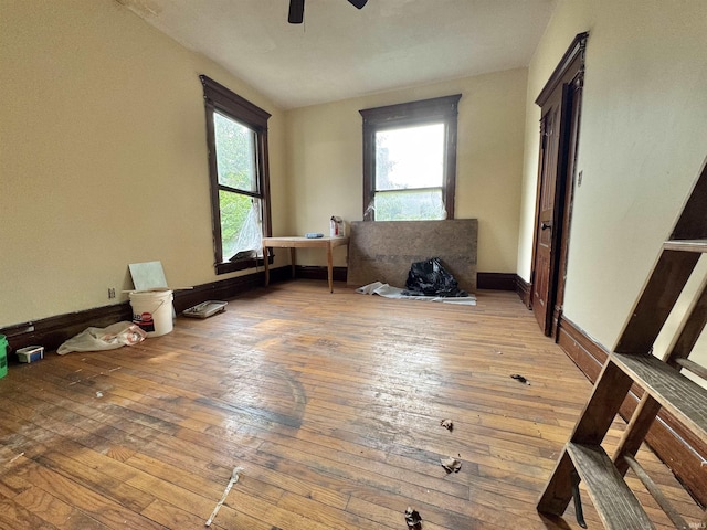 806 E Market St, Logansport, IN 46947 - spare room featuring hardwood / wood-style floors, ceiling fan, and baseboards