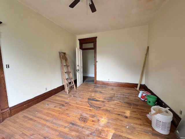 806 E Market St, Logansport, IN 46947 - spare room with ceiling fan, hardwood / wood-style floors, and baseboards