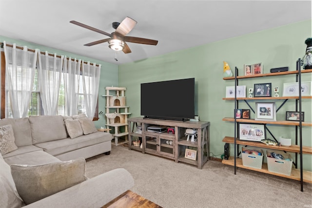 1804 Saint Charles Ct, Kokomo, IN 46902 - carpeted living room with ceiling fan