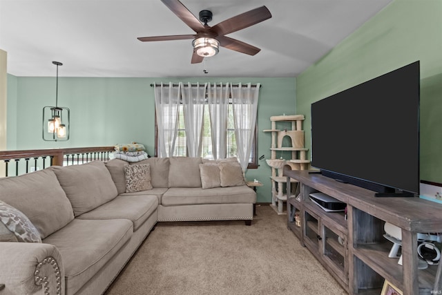 1804 Saint Charles Ct, Kokomo, IN 46902 - carpeted living area with ceiling fan
