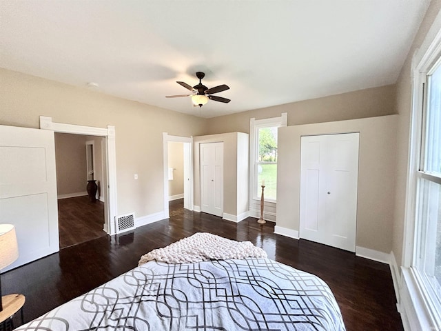 604 W Franklin St, Colfax, IN 46035 - bedroom featuring wood finished floors, baseboards, and a ceiling fan