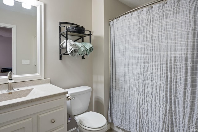 1606 Waverly Dr, Lafayette, IN 47909 - bathroom with toilet, vanity, and a shower with curtain