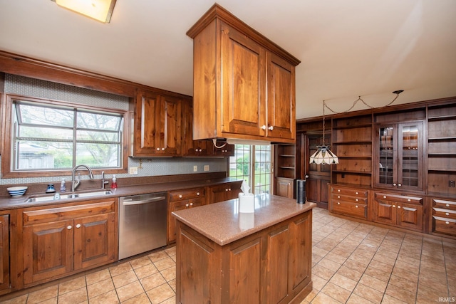 1301 E 4th St, Fowler, IN 47944 - kitchen with dishwasher, open shelves, a sink, and plenty of natural light