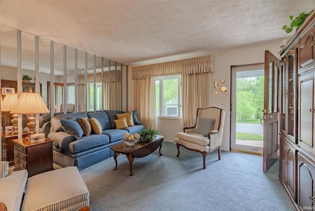 1023 Sunset Dr, Wabash, IN 46992 - living area with a textured ceiling and light colored carpet