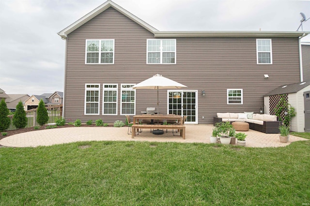 2184 Ringneck Rd, West Lafayette, IN 47906 - rear view of house featuring a patio and an outdoor living space