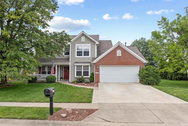 2034 Windflower Pl, West Lafayette, IN 47906 - traditional-style home with an attached garage, a front lawn, driveway, and a shingled roof