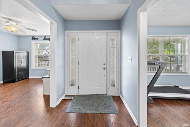 2034 Windflower Pl, West Lafayette, IN 47906 - entryway featuring dark wood-style flooring, baseboards, and a ceiling fan
