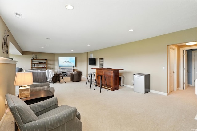 101 Twin Eagles Blvd W, Huntertown, IN 46748 - living area with carpet, baseboards, and recessed lighting
