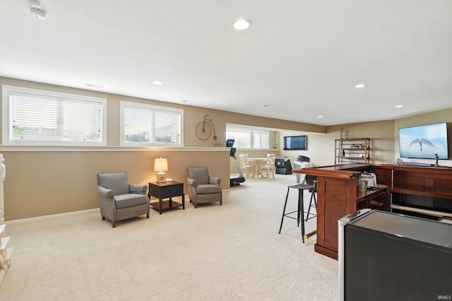 101 Twin Eagles Blvd W, Huntertown, IN 46748 - carpeted living room featuring recessed lighting and baseboards