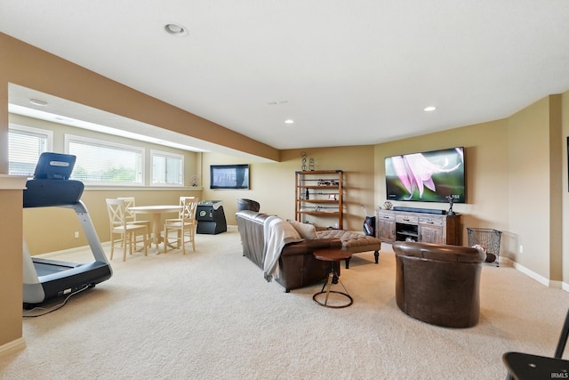 101 Twin Eagles Blvd W, Huntertown, IN 46748 - carpeted living room featuring baseboards and recessed lighting