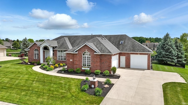 101 Twin Eagles Blvd W, Huntertown, IN 46748 - traditional-style home with brick siding, driveway, a front yard, and roof with shingles