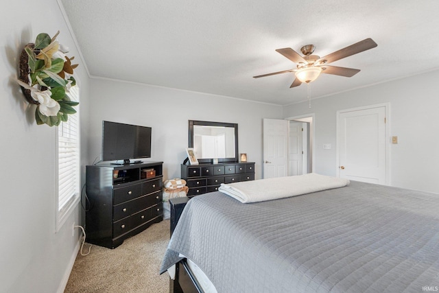 4618 Kekionga Dr, Fort Wayne, IN 46809 - bedroom with light colored carpet, ceiling fan, and baseboards