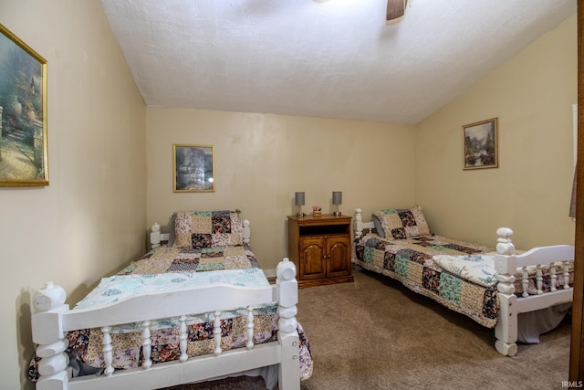4555 E 250 S, Knox, IN 46534 - carpeted bedroom with lofted ceiling and a ceiling fan