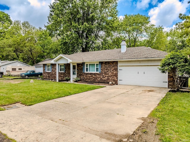 3608 W 31st St, Muncie, IN 47302 - single story home featuring brick siding, an attached garage, driveway, a front lawn, and a shingled roof