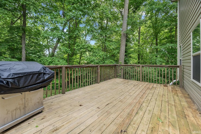 4665 S 150 E, Lafayette, IN 47909 - wooden deck featuring area for grilling and view of scattered trees