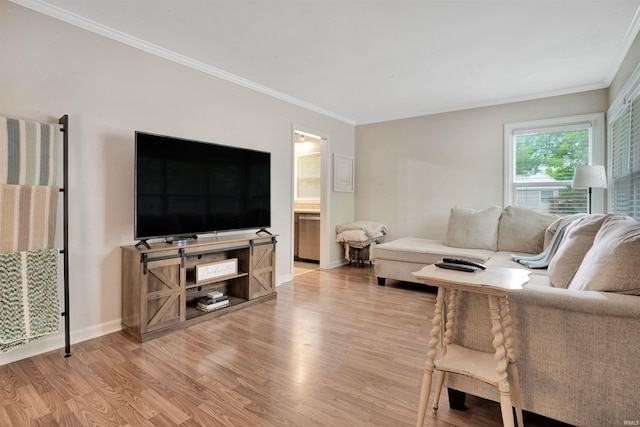 2012 Clayton Ave, Evansville, IN 47715 - living area featuring light wood-style floors, baseboards, and ornamental molding