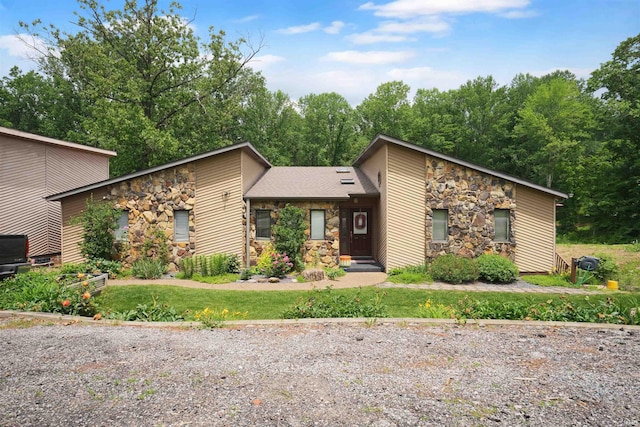 6001 Felstead Rd, Evansville, IN 47712 - mid-century modern home featuring stone siding