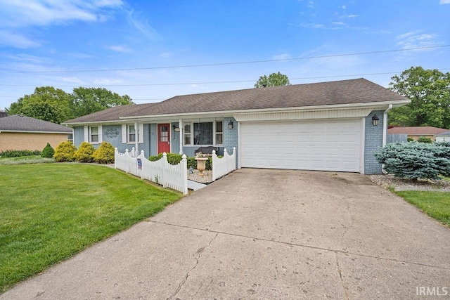 2924 Burton Dr, Kokomo, IN 46902 - ranch-style house with a front yard, a garage, concrete driveway, and brick siding