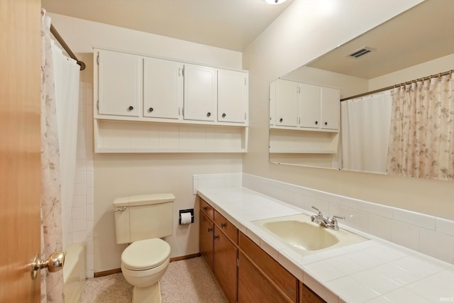 928 Hollyhill Dr, Fort Wayne, IN 46819 - full bathroom with vanity, toilet, and shower / bath combination with curtain