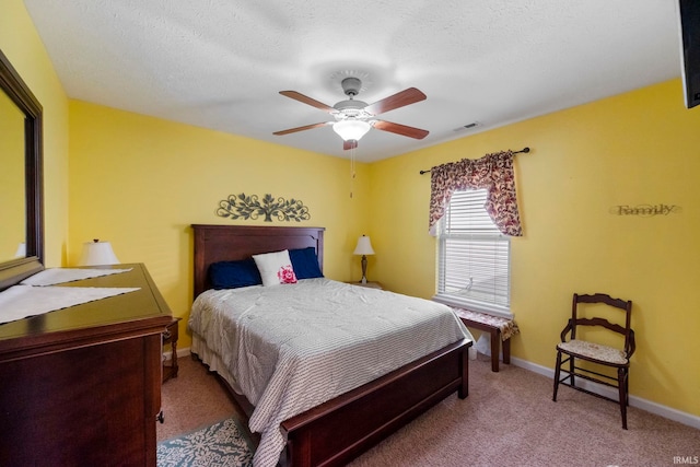 354 Kettle Cir, Lafayette, IN 47905 - carpeted bedroom featuring baseboards, a ceiling fan, and a textured ceiling