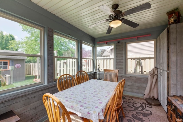 354 Kettle Cir, Lafayette, IN 47905 - sunroom / solarium featuring a ceiling fan, healthy amount of natural light, and outdoor dining space