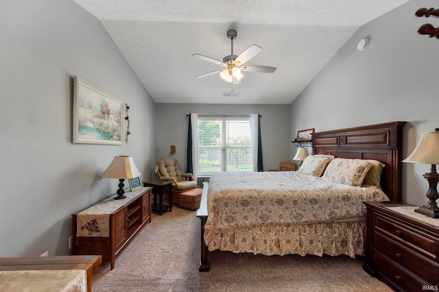354 Kettle Cir, Lafayette, IN 47905 - bedroom with lofted ceiling, light colored carpet, and ceiling fan