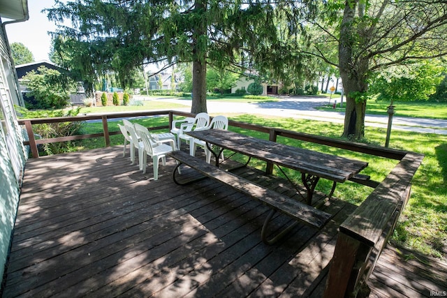 401 S Plymouth St, Culver, IN 46511 - wooden terrace with a lawn