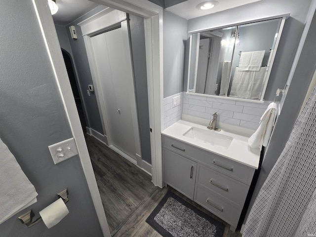900 S 28th St, Lafayette, IN 47904 - bathroom featuring vanity and wood finished floors